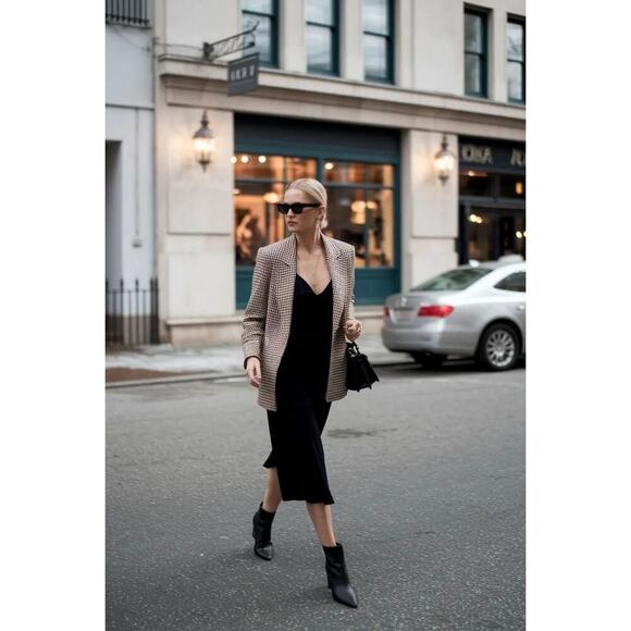 Tory Burch Black Suede Leather Cap-Toe Booties | Parisian Street Style Fall Edit - Picture 4 of 16